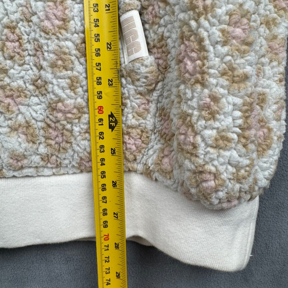UGG Women's Leopard Print Fleece Hoodie Size L Cozy Sherpa Loungewear - Picture 3 of 8